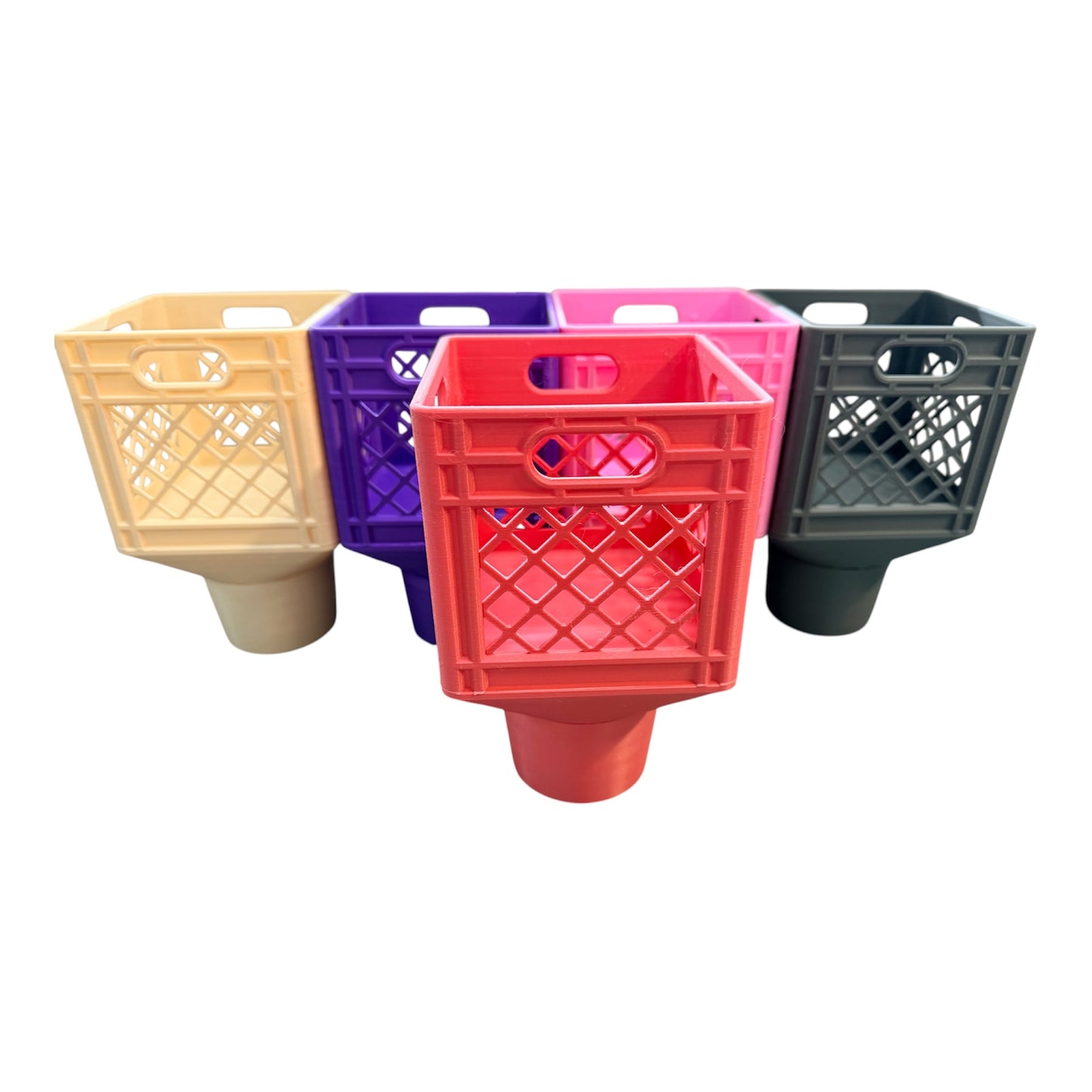 Half Gallon Cup Holder l Classic Milk Crate Look