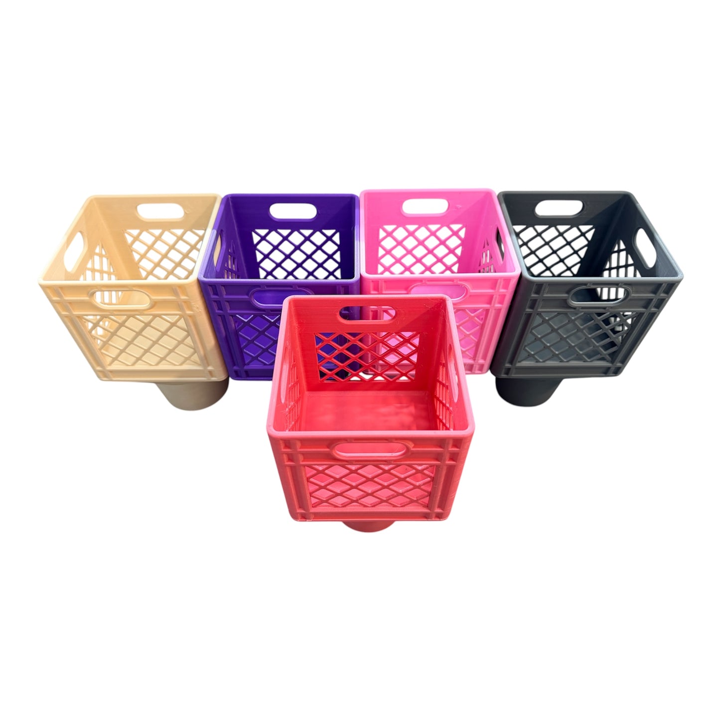 Half Gallon Cup Holder l Classic Milk Crate Look