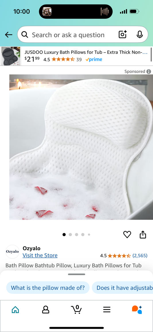 Bath Pillow Bathtub Pillow, Luxury Bath Pillows for Tub Neck and Back Support, Bath Tub Pillow Headrest with Soft 4D Mesh Fabric and Non-Slip Suction Cups, Relaxing Bath Accessories Spa Gifts