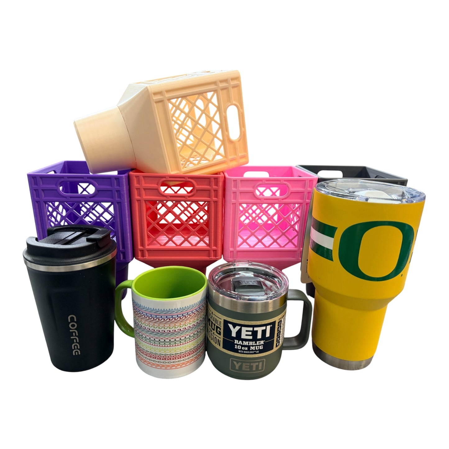 Half Gallon Cup Holder l Classic Milk Crate Look