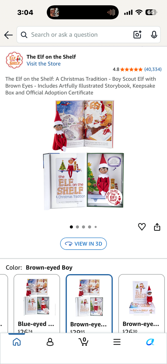 The Elf on the Shelf: A Christmas Tradition - Boy Scout Elf with Brown Eyes - Includes Artfully Illustrated Storybook, Keepsake Box and Official Adoption Certificate