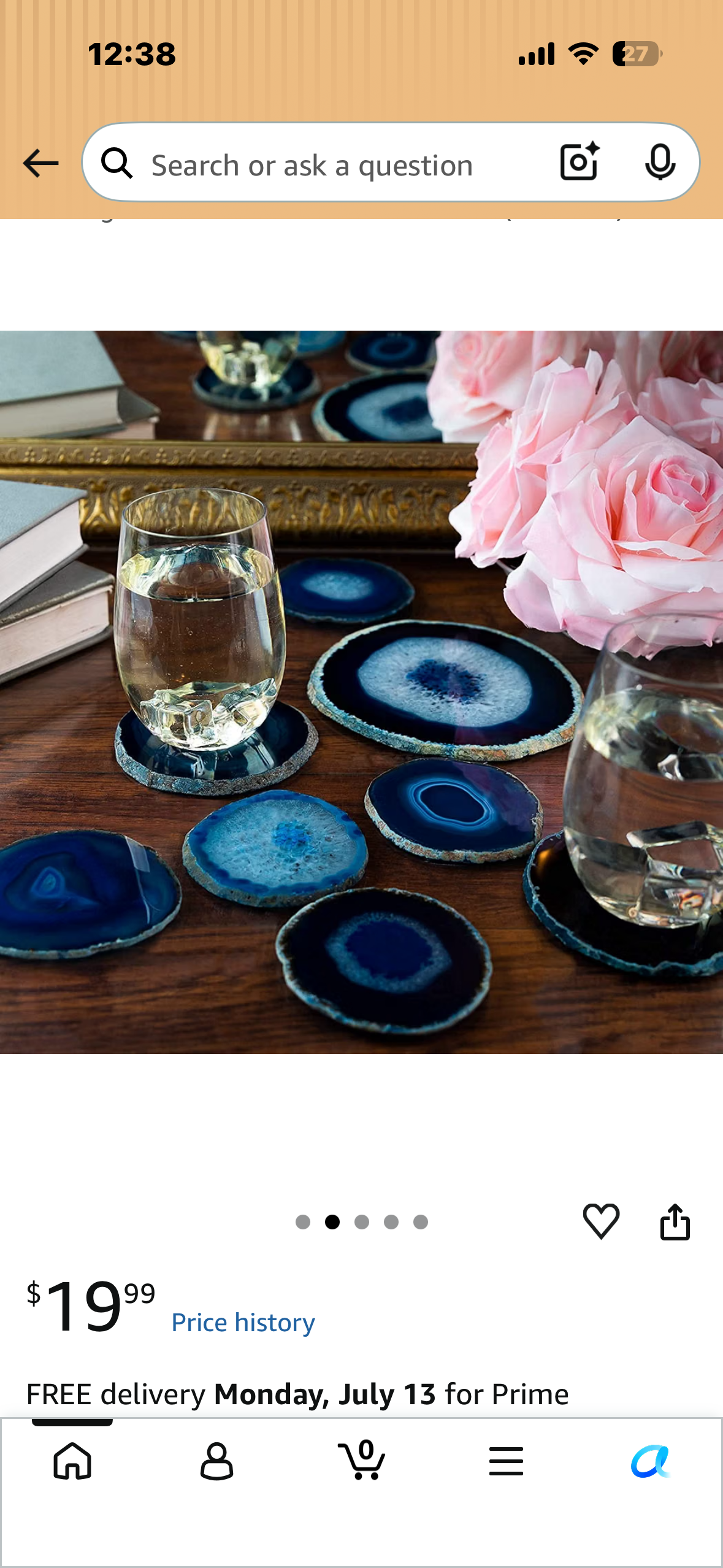 Blue Agate Coasters Set for Coffee Table (Blue 2PK)