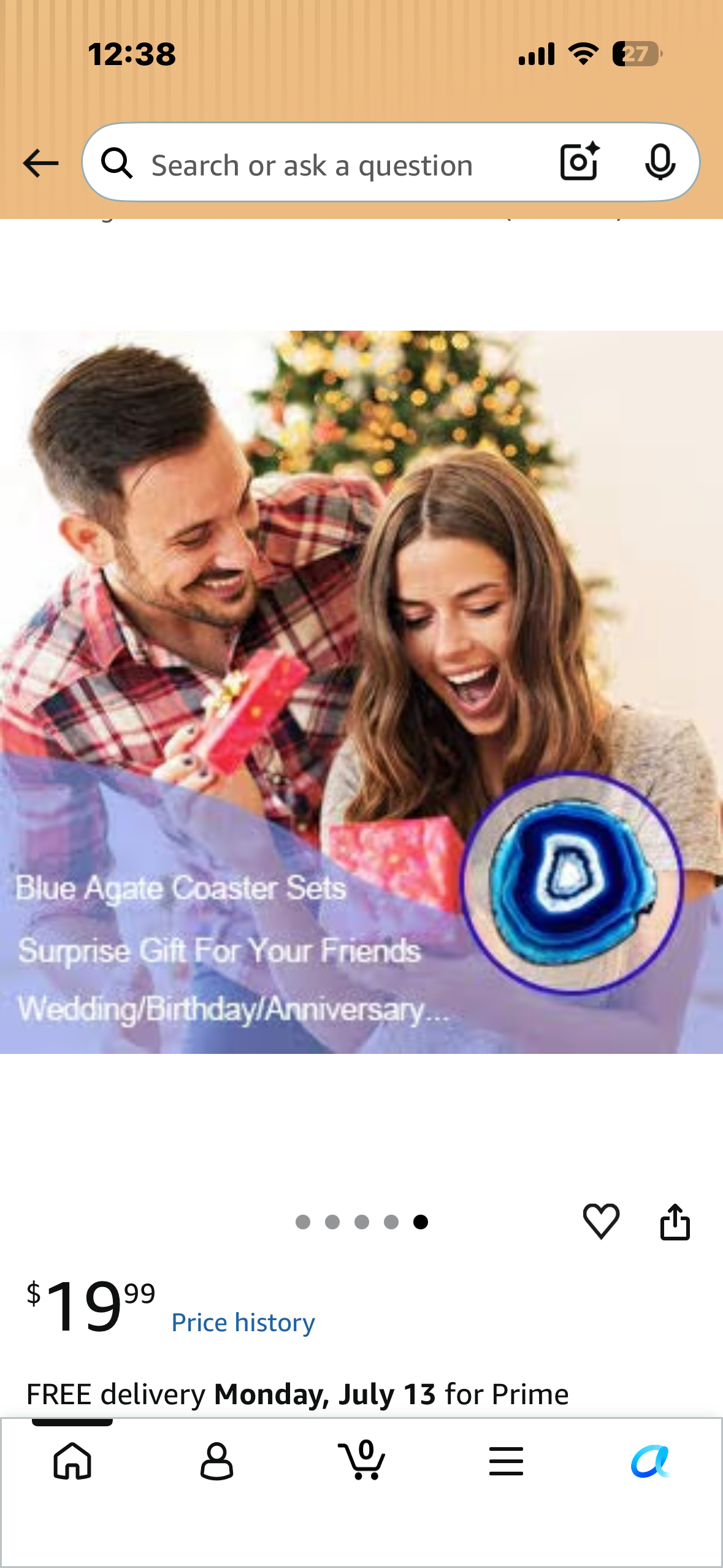 Blue Agate Coasters Set for Coffee Table (Blue 2PK)