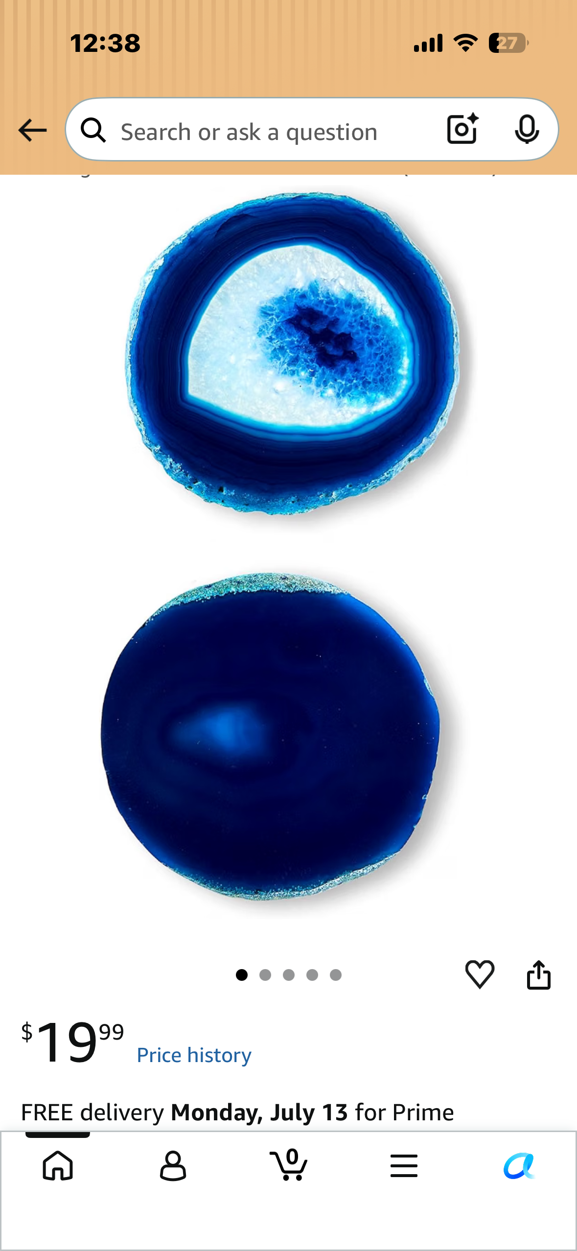 Blue Agate Coasters Set for Coffee Table (Blue 2PK)