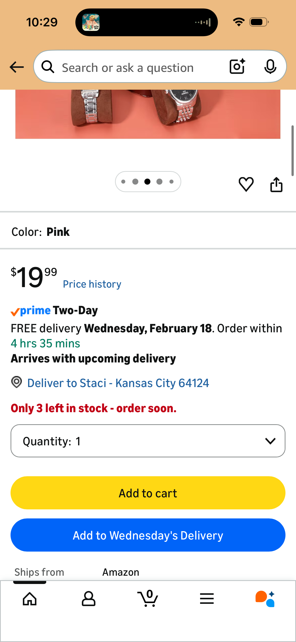 Premium Pu Leather Handmade Single 2 Watch Storage Box For Men For Women Travel Display 2 Watch Case Jewelry Gift Box Handcrafted Watch Organizer ProCase Square shape (Brown)