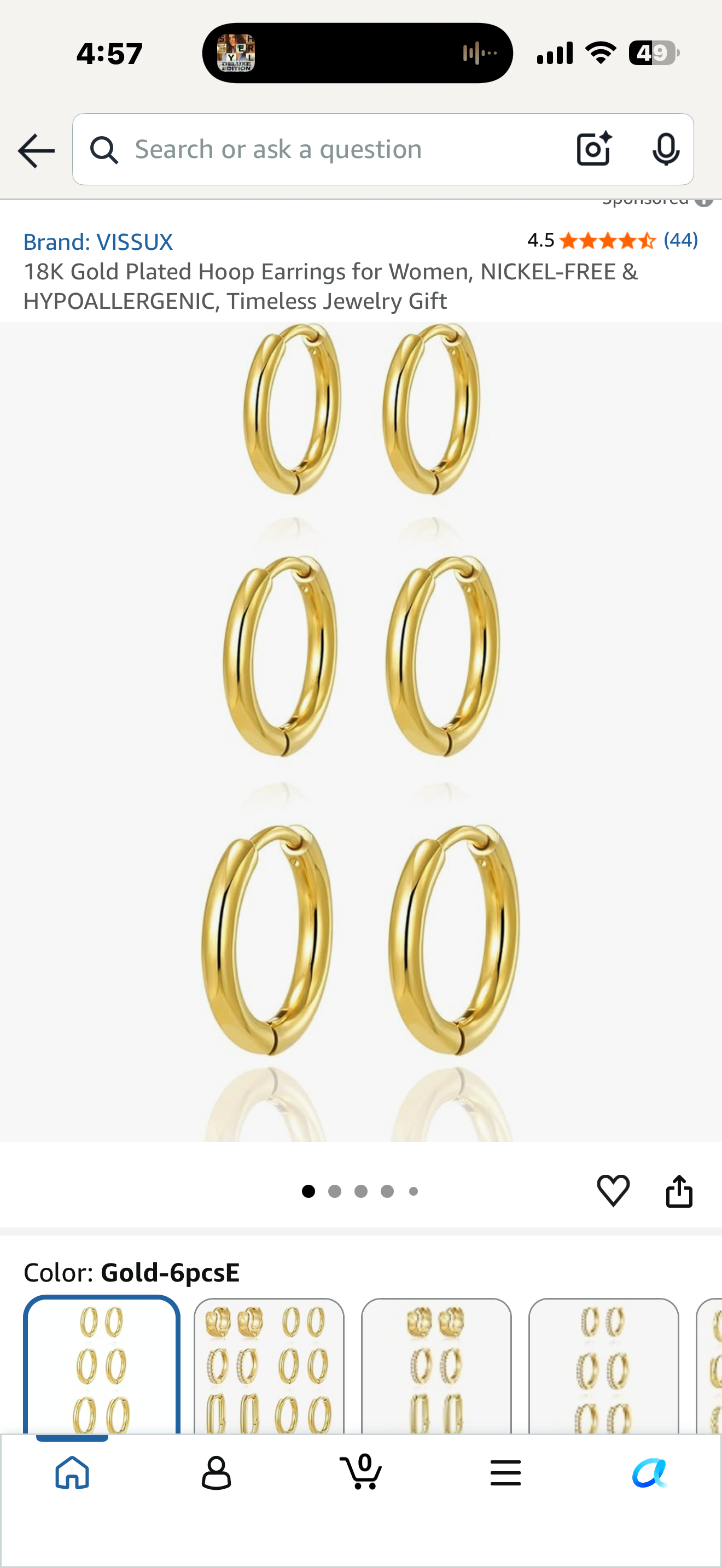 3 Pairs Gold Hoop Earrings Set 14k Gold Plated Huggie Silver Hoop Earrings Hypoallergenic Everyday Jewelry for Multiple Piercing for Women