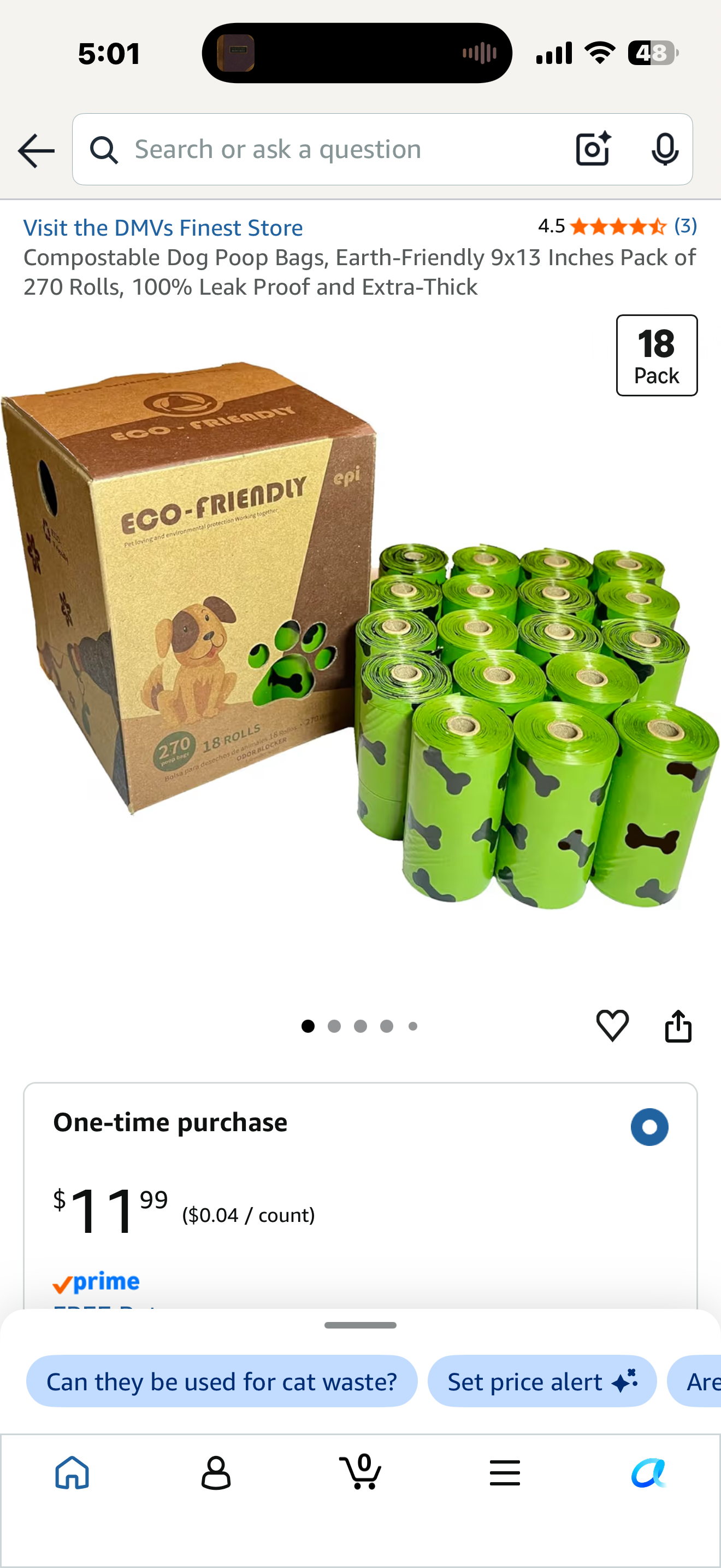 Compostable Dog Poop Bags, Earth-Friendly 9x13 Inches Pack of 270 Rolls, 100% Leak Proof and Extra-Thick