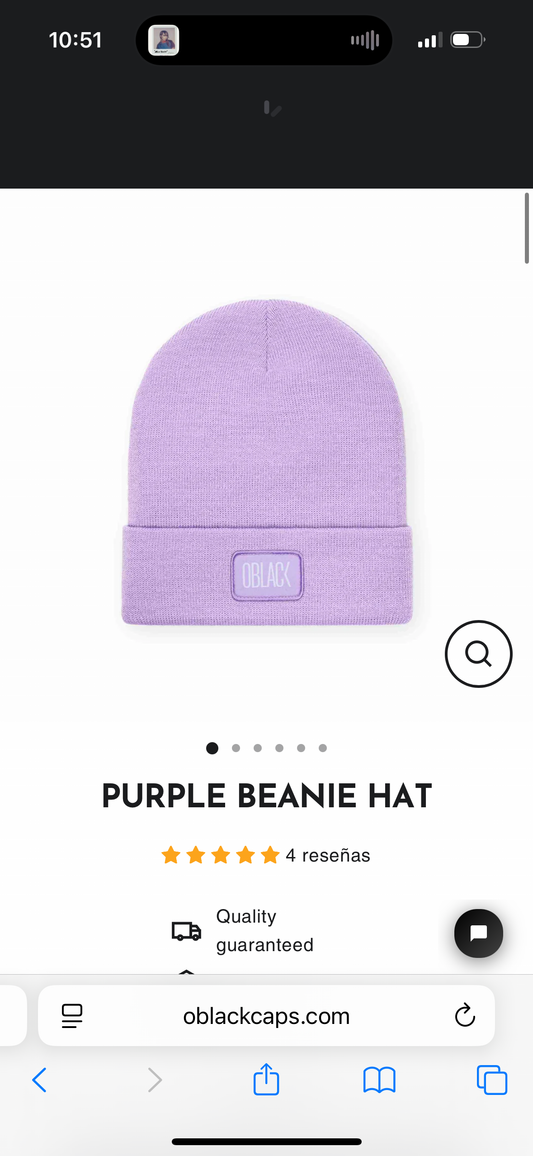 Oblack Purple Beanie Hat