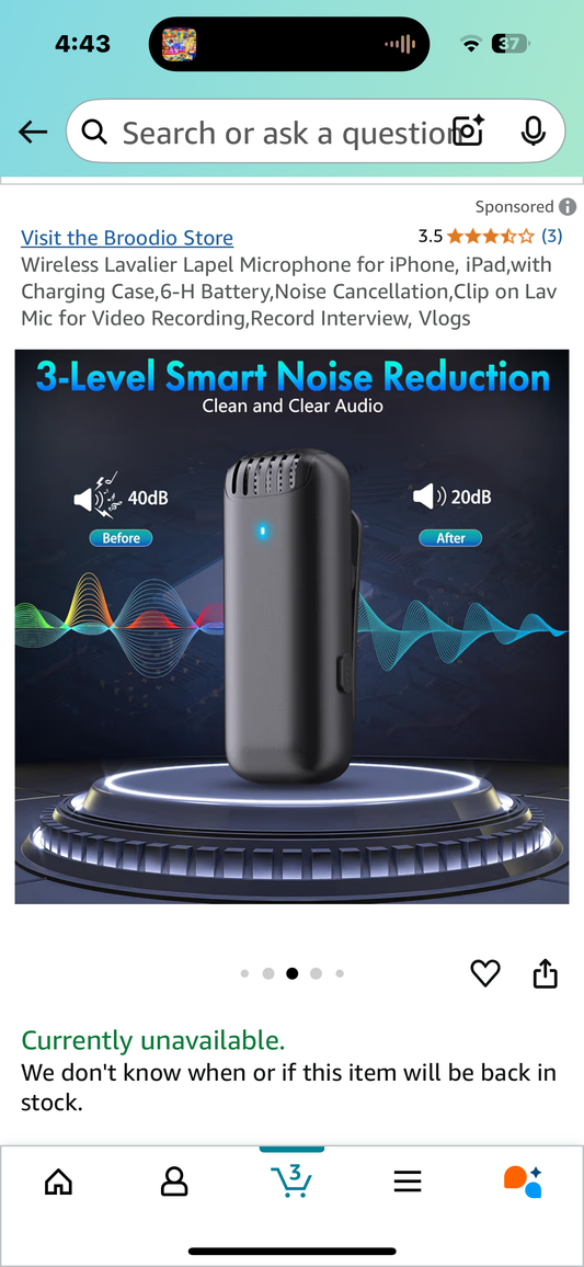 Wireless Lavalier Lapel Microphone for iPhone, iPad,with Charging Case,6-H Battery,Noise Cancellation,Clip on Lav Mic for Video Recording,Record Interview, Vlogs