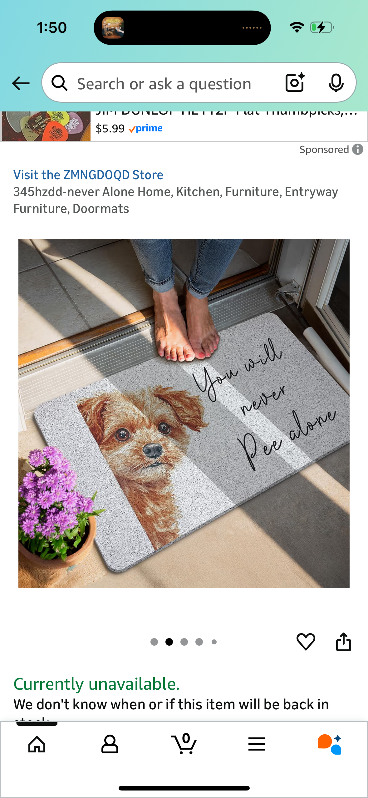Never Alone Doormat, 30”x17”
