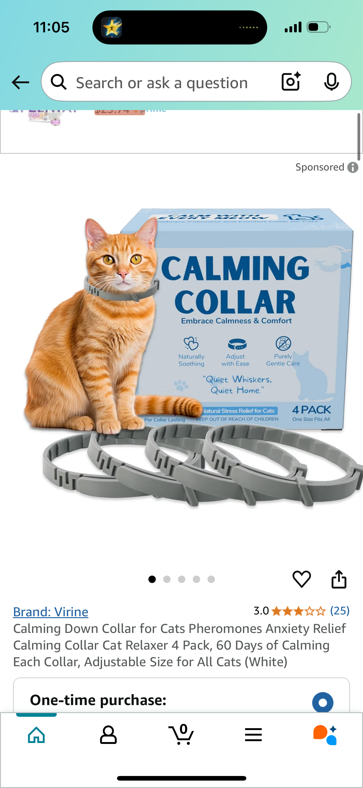 Calming Down Collar for Cats Pheromones Anxiety Relief Calming Collar Cat Relaxer 4 Pack, 60 Days of Calming Each Collar, Adjustable Size for All Cats (White)