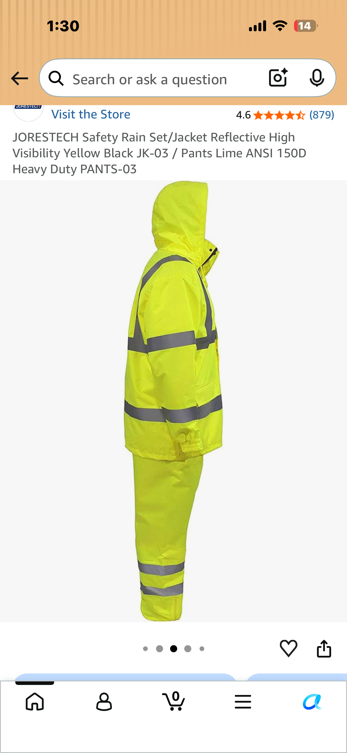Safety Rain Set/Jacket Reflective High Visibility Yellow Black JK-03 / Pants Lime ANSI 150D Heavy Duty PANTS-03(Size Small)s