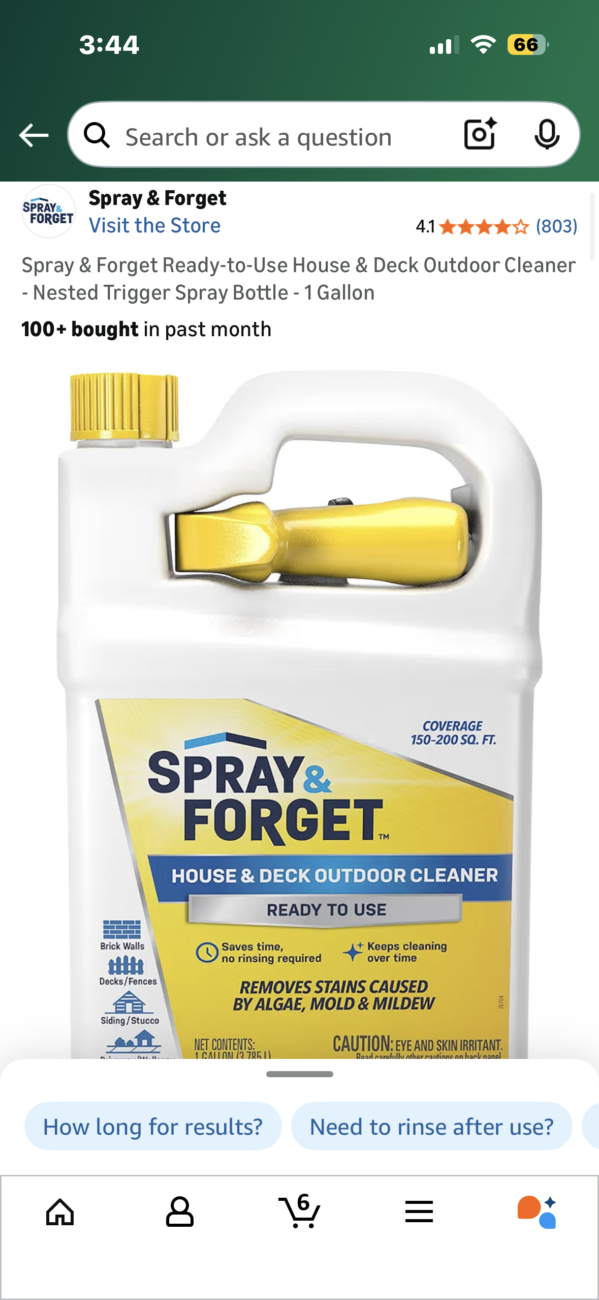 Spray & Forget Ready-to-Use House & Deck Outdoor Cleaner - Nested Trigger Spray Bottle - 1 Gallon