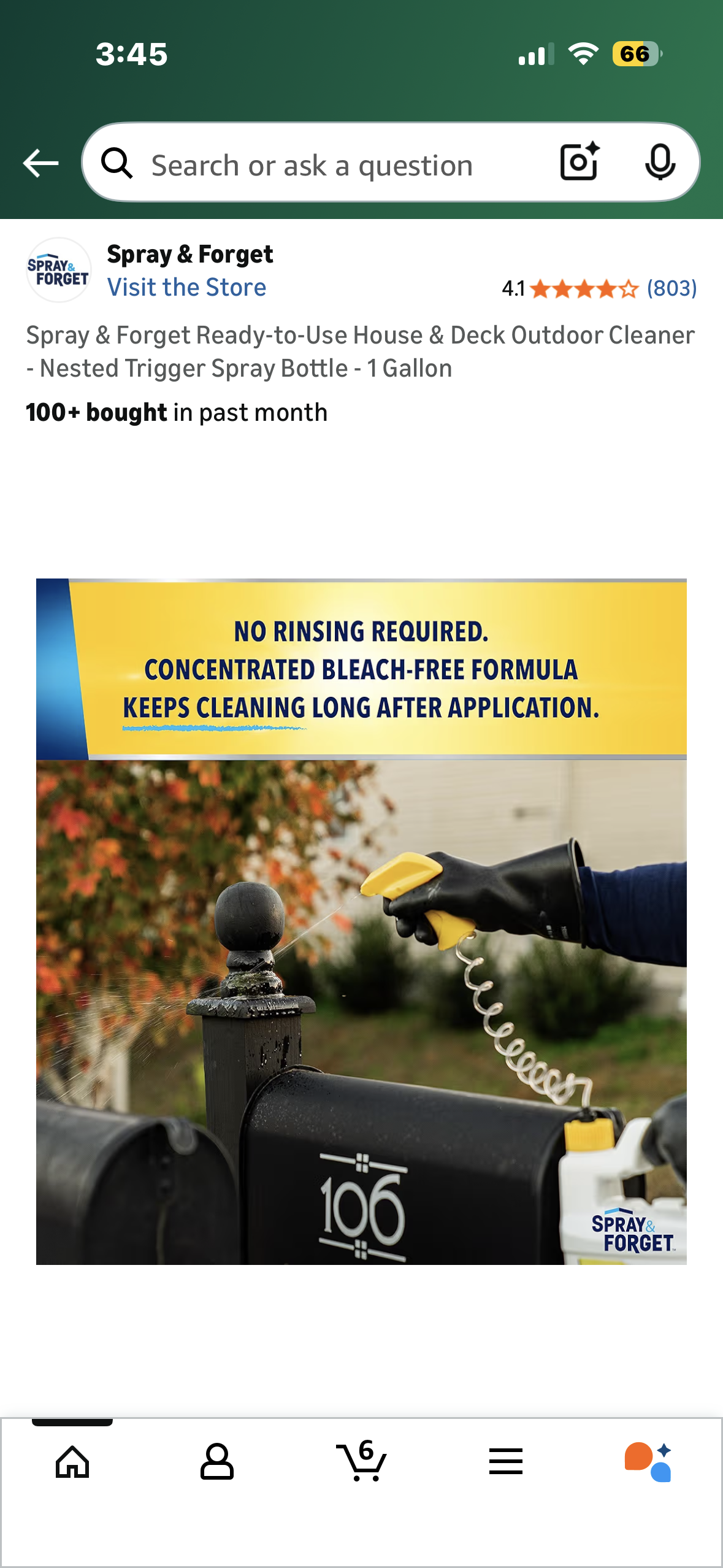 Spray & Forget Ready-to-Use House & Deck Outdoor Cleaner - Nested Trigger Spray Bottle - 1 Gallon