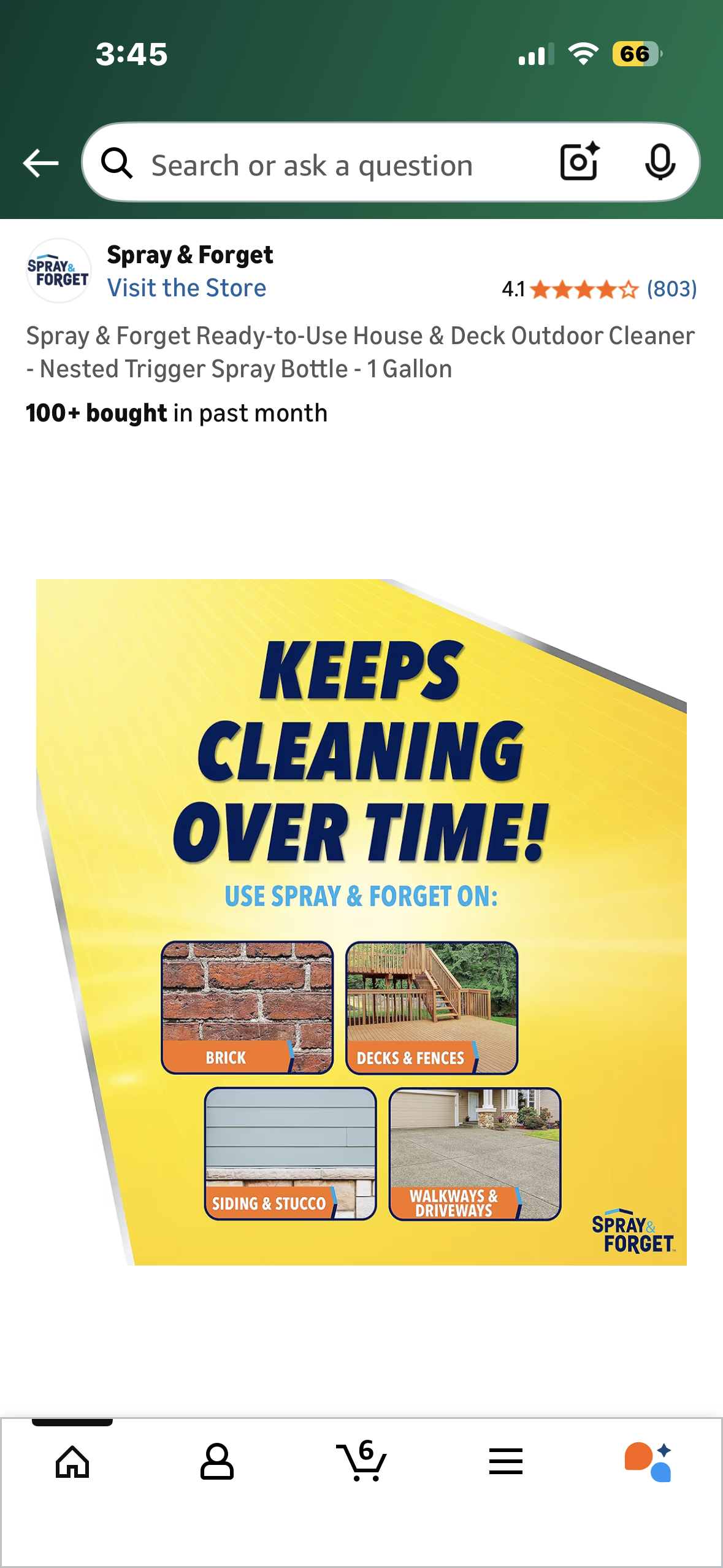 Spray & Forget Ready-to-Use House & Deck Outdoor Cleaner - Nested Trigger Spray Bottle - 1 Gallon