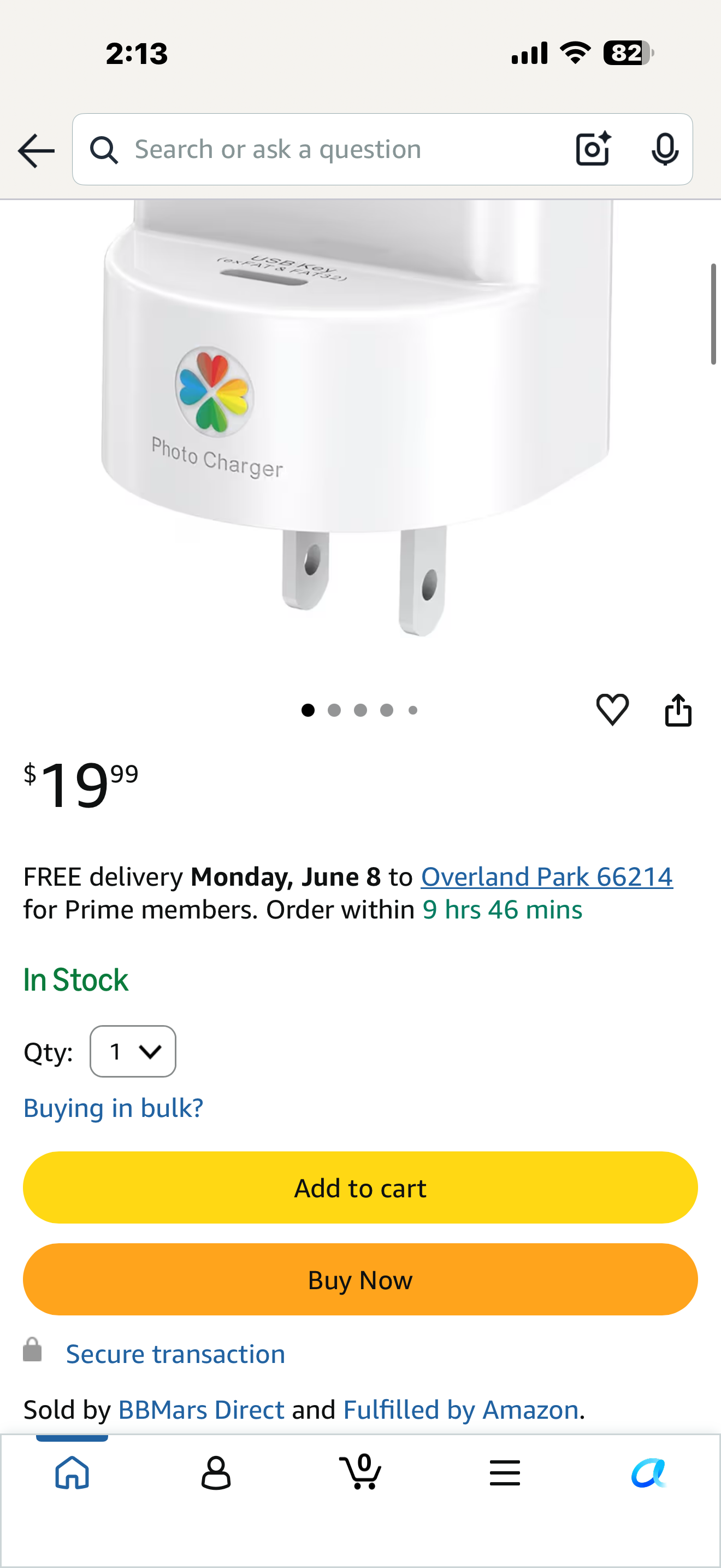 BBMars 20W GaN USB-C Fast Charger with Auto Backup | Works with USB Flash Drive | iPhone 17/16/15/14/13/12 iPad Android | Instant Photo Video Backup | Subscription-Free iCloud Alternative