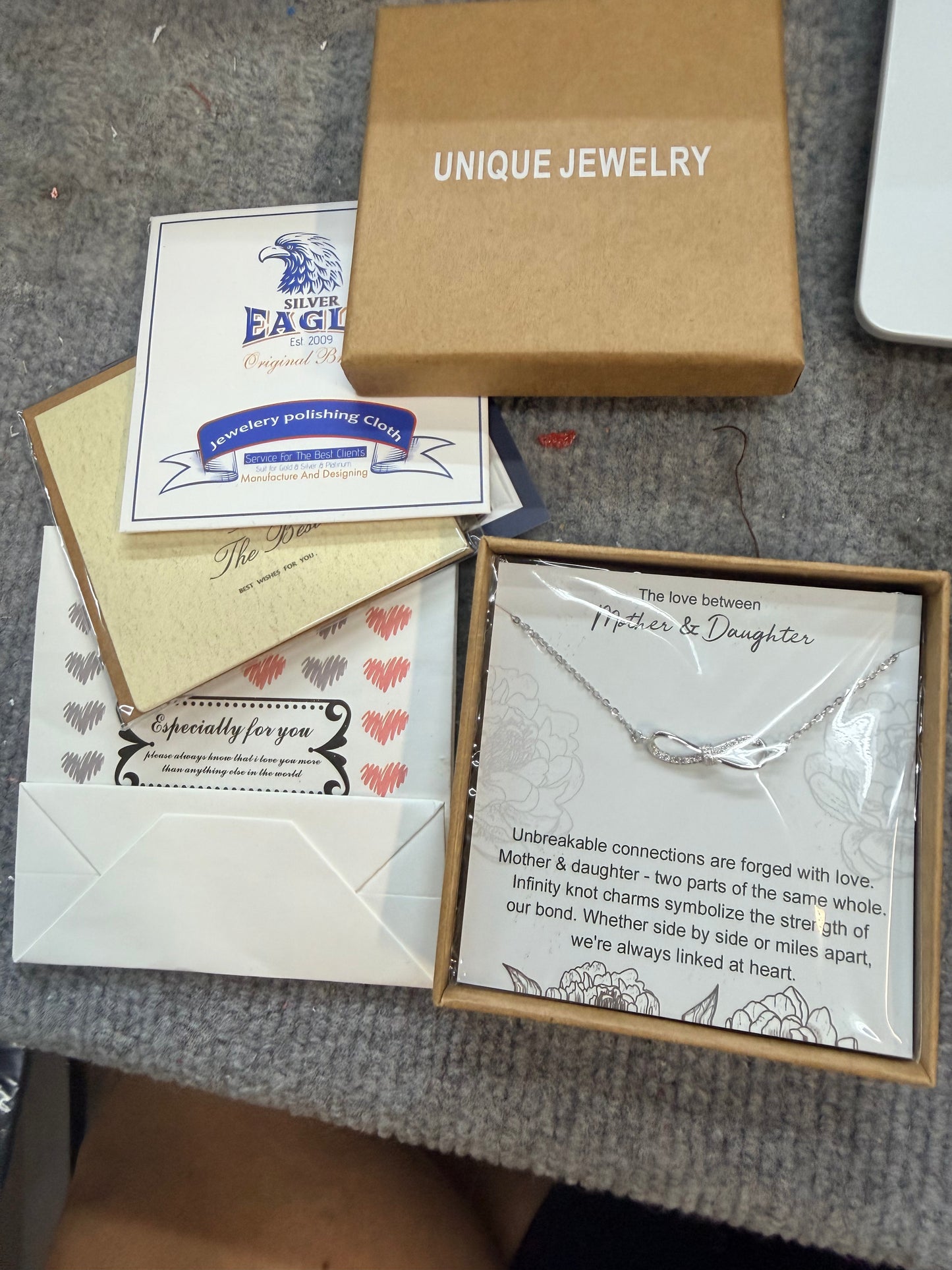 Mother & Daughter Silver Necklace