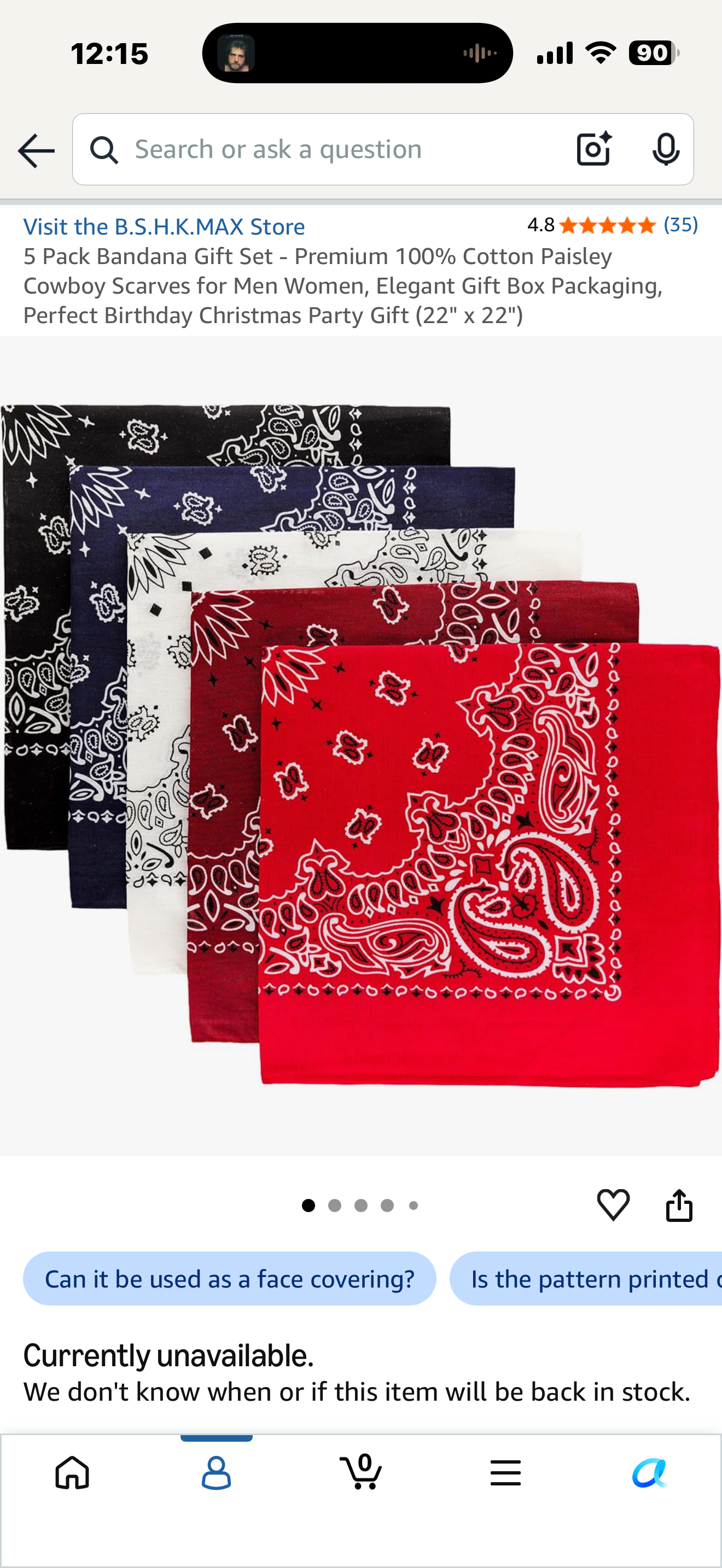 5 Pack Bandana Gift Set - Premium 100% Cotton Paisley Cowboy Scarves for Men Women, Elegant Gift Box Packaging, Perfect Birthday Christmas Party Gift (22" x 22