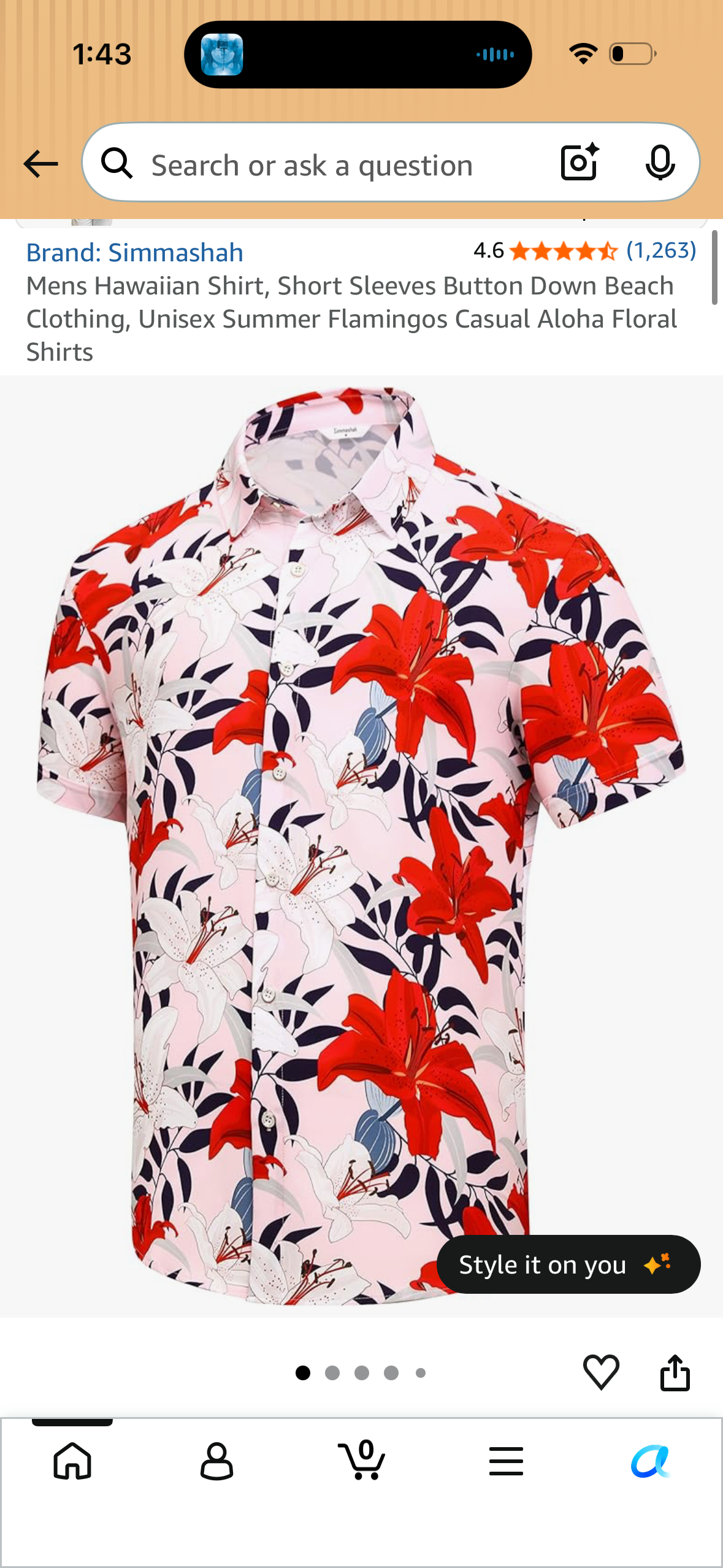 Mens Hawaiian Shirt, Short Sleeves Button Down Beach Clothing, Unisex Summer Flamingos Casual Aloha Floral Shirts (Size 3X-Large)