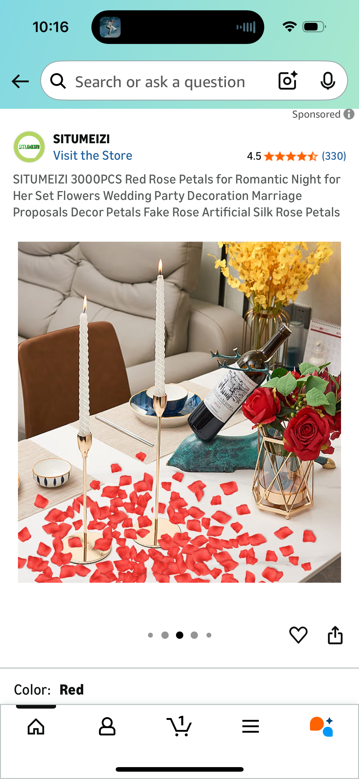 SITUMEIZI 3000PCS Red Rose Petals for Romantic Night for Her Set Flowers Wedding Party Decoration Marriage Proposals Decor Petals Fake Rose Artificial Silk Rose Petals