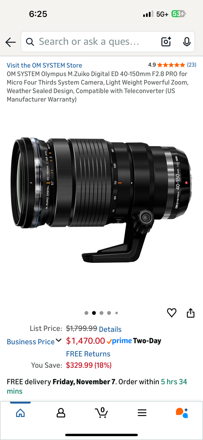 OM SYSTEM Olympus M.Zuiko Digital ED 40-150mm F2.8 PRO Zoom Lens