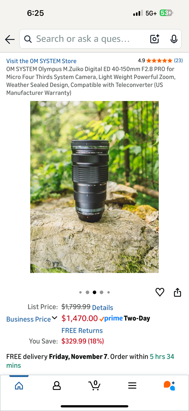 OM SYSTEM Olympus M.Zuiko Digital ED 40-150mm F2.8 PRO Zoom Lens