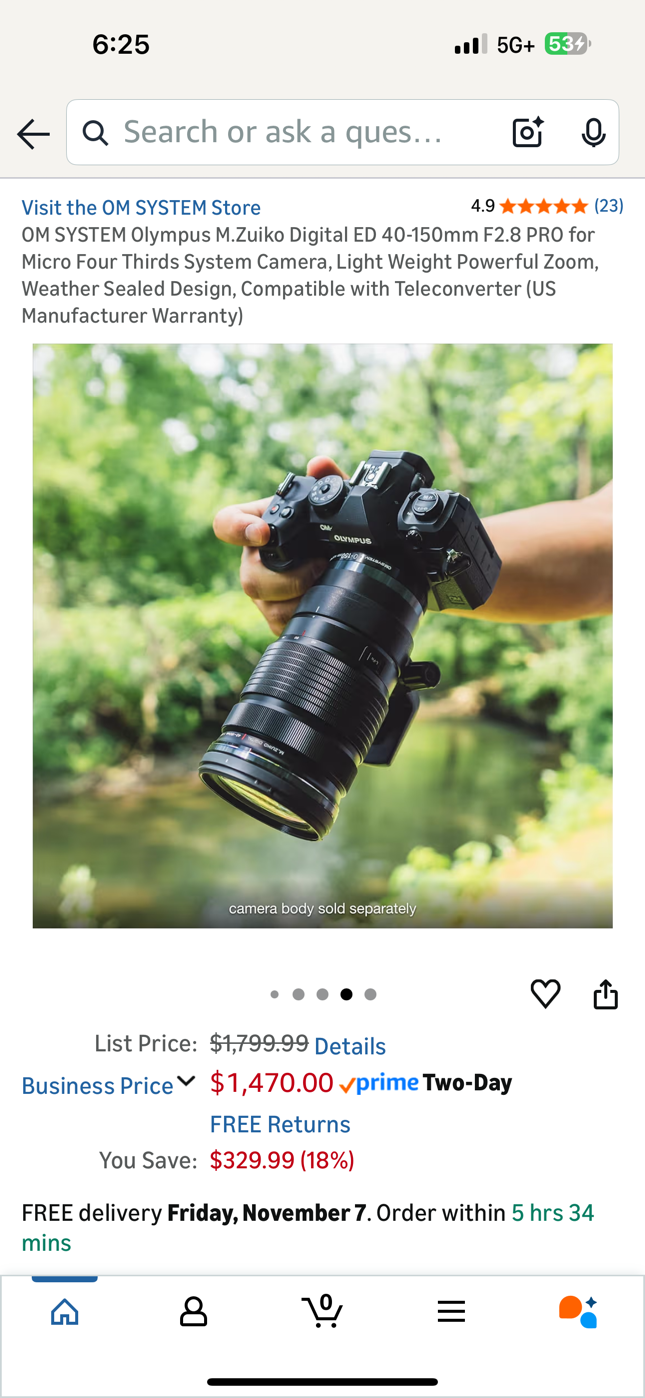 OM SYSTEM Olympus M.Zuiko Digital ED 40-150mm F2.8 PRO Zoom Lens