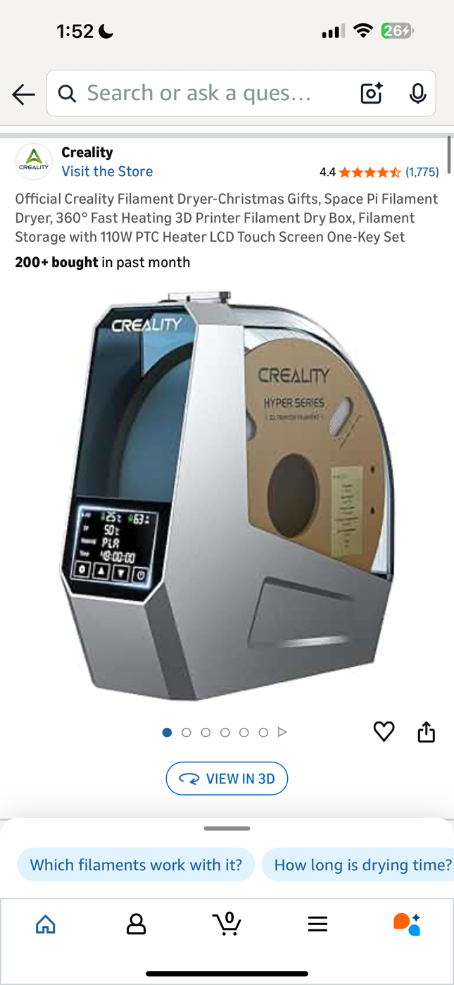 Official Creality Filament Dryer-Christmas Gifts, Space Pi Filament Dryer