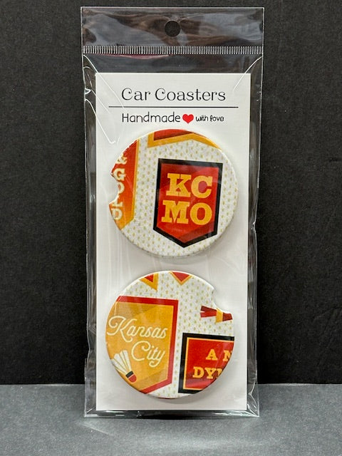 Vintage KC MO - 2-Pack Ceramic Car Coasters