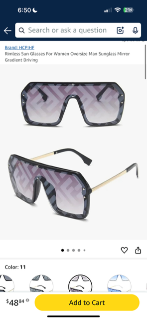 Oversize Sunglasses Mirror Gradient
