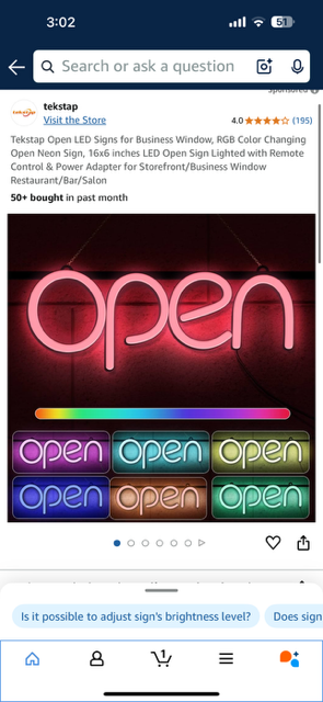 Open Neon Sign