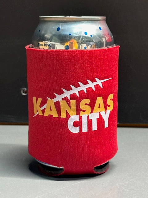 Football Laces Kansas City - Can Cooler Koozie (Red)