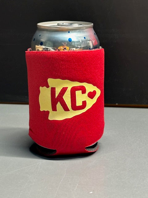 Yellow Arrowhead Kansas City - Can Cooler Koozie (Red)