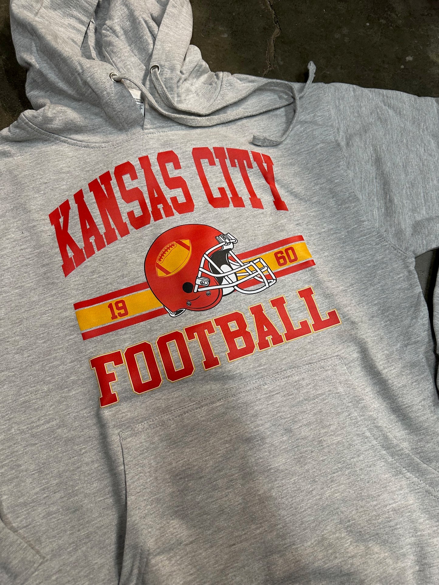 KC Football - Kansas City Hooded Sweatshirt (Sport Grey)