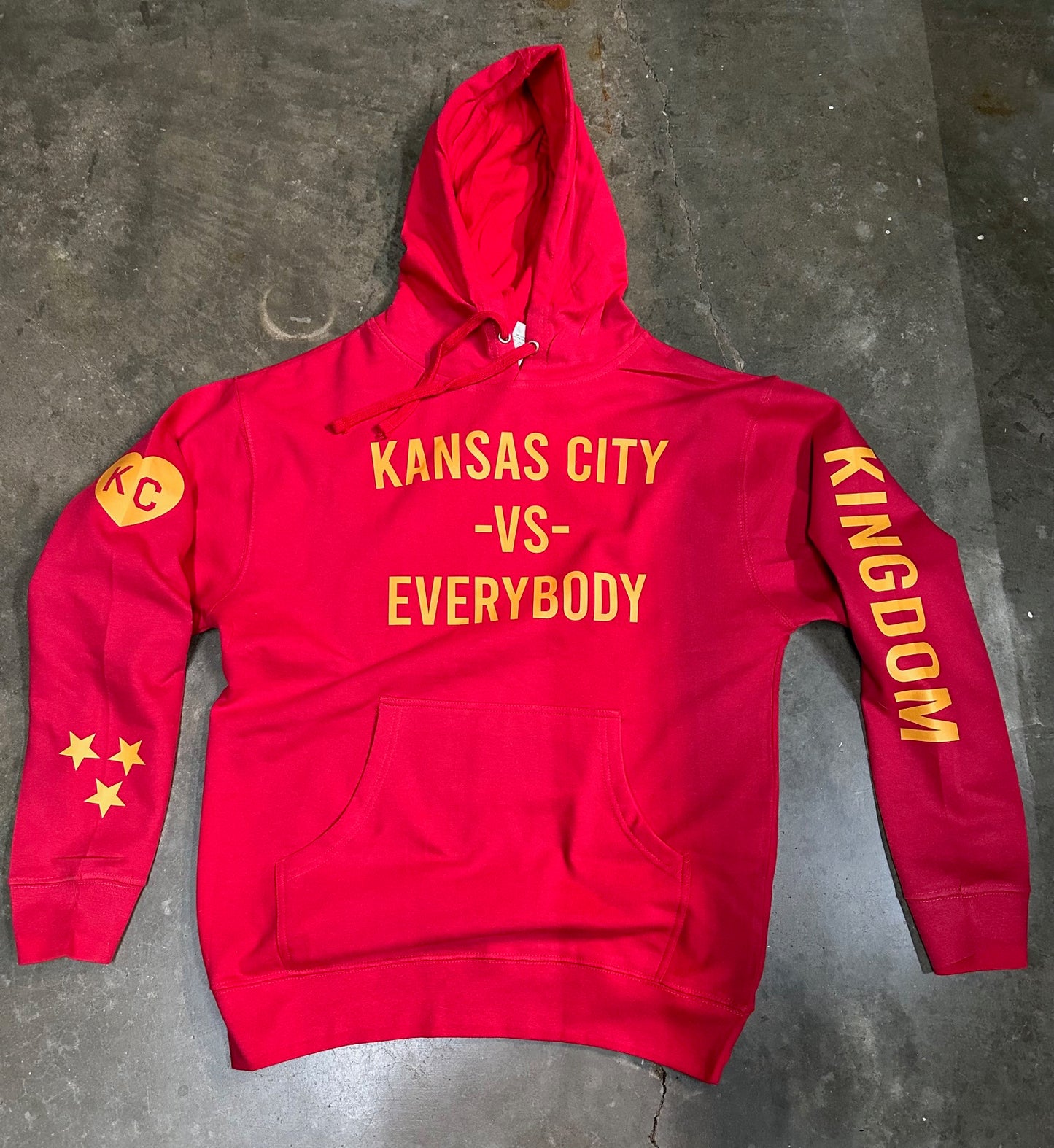 KC Kansas City Vs. Everybody  - Kansas City Hooded Sweatshirt (Red)