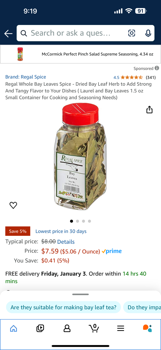 Regal Spices 1.5 Ounce - Bay Leaves