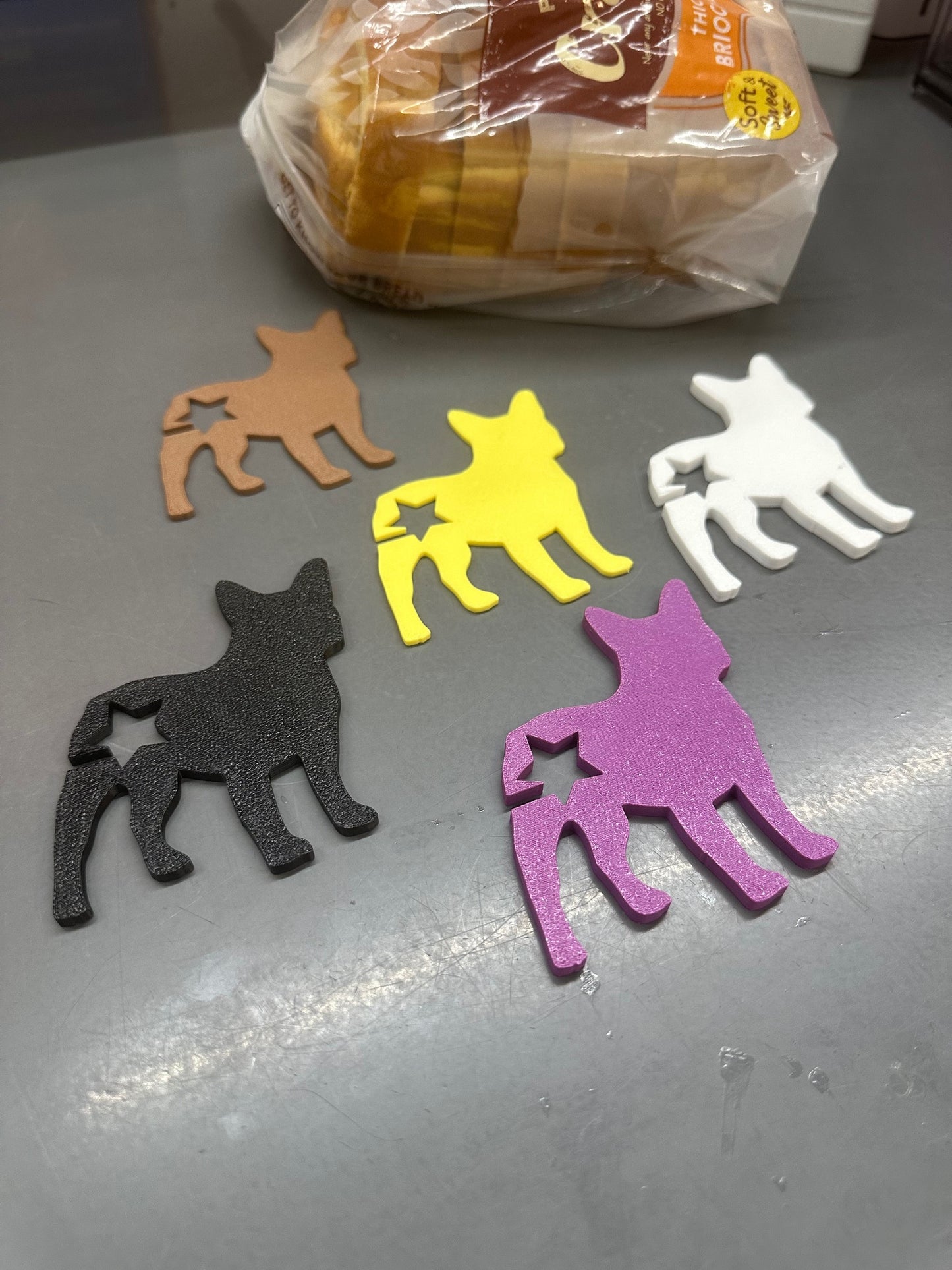 5-Pack French Bulldog Funny Dog Bread Bag Clips