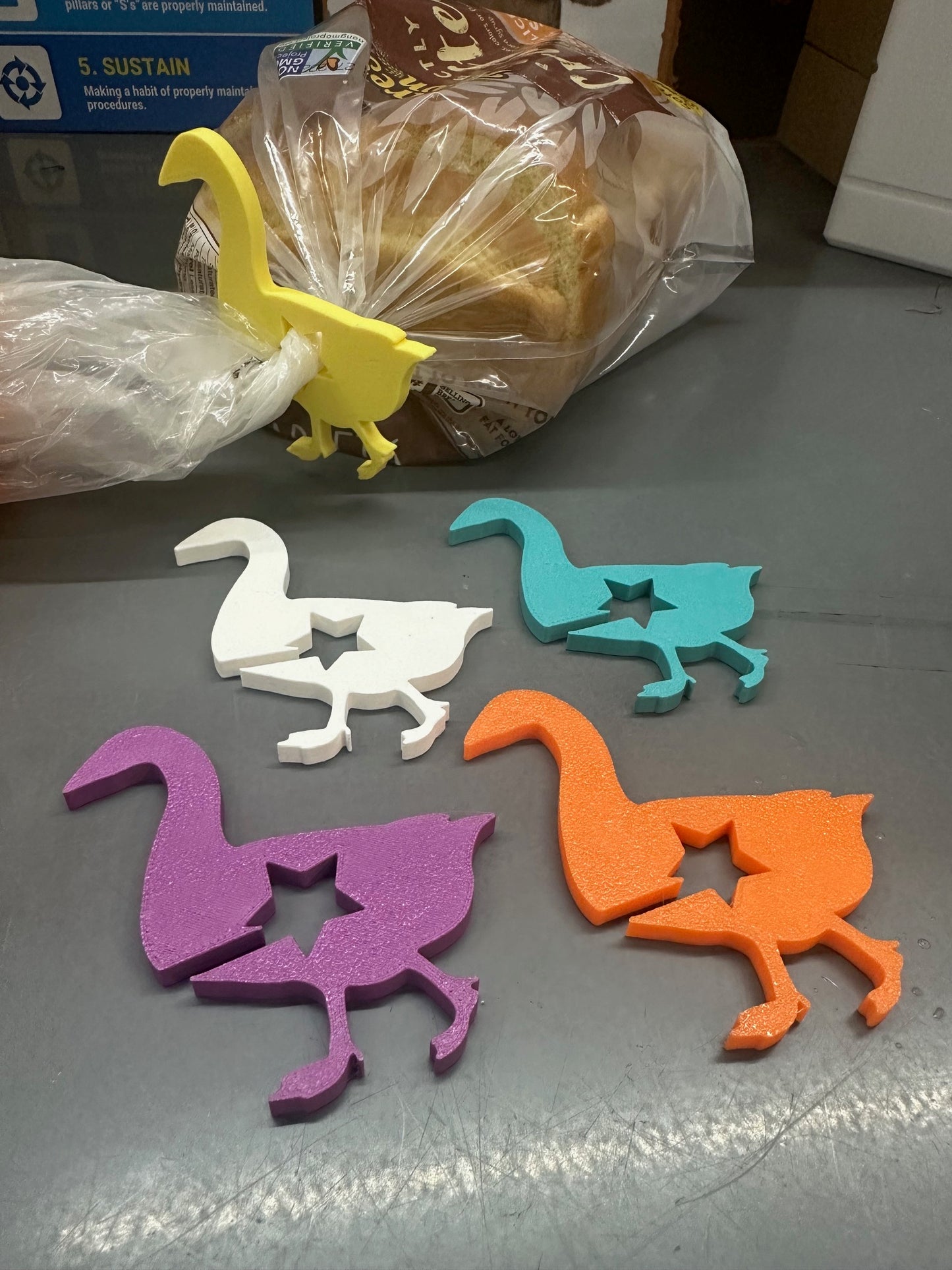 5-Pack Duck Funny Bread Bag Clips