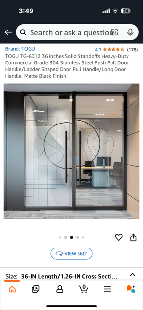 NEW Heavy Duty Commercial Grade 304 Stainless Steel Push Pull Door Solid 36" (R290)