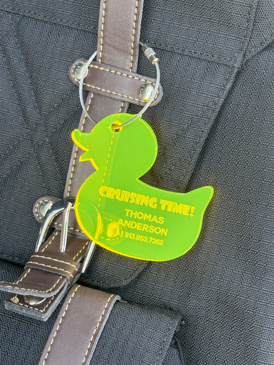 Cruising Time! Personalized Luggage/Bag Tag - Yellow Duck