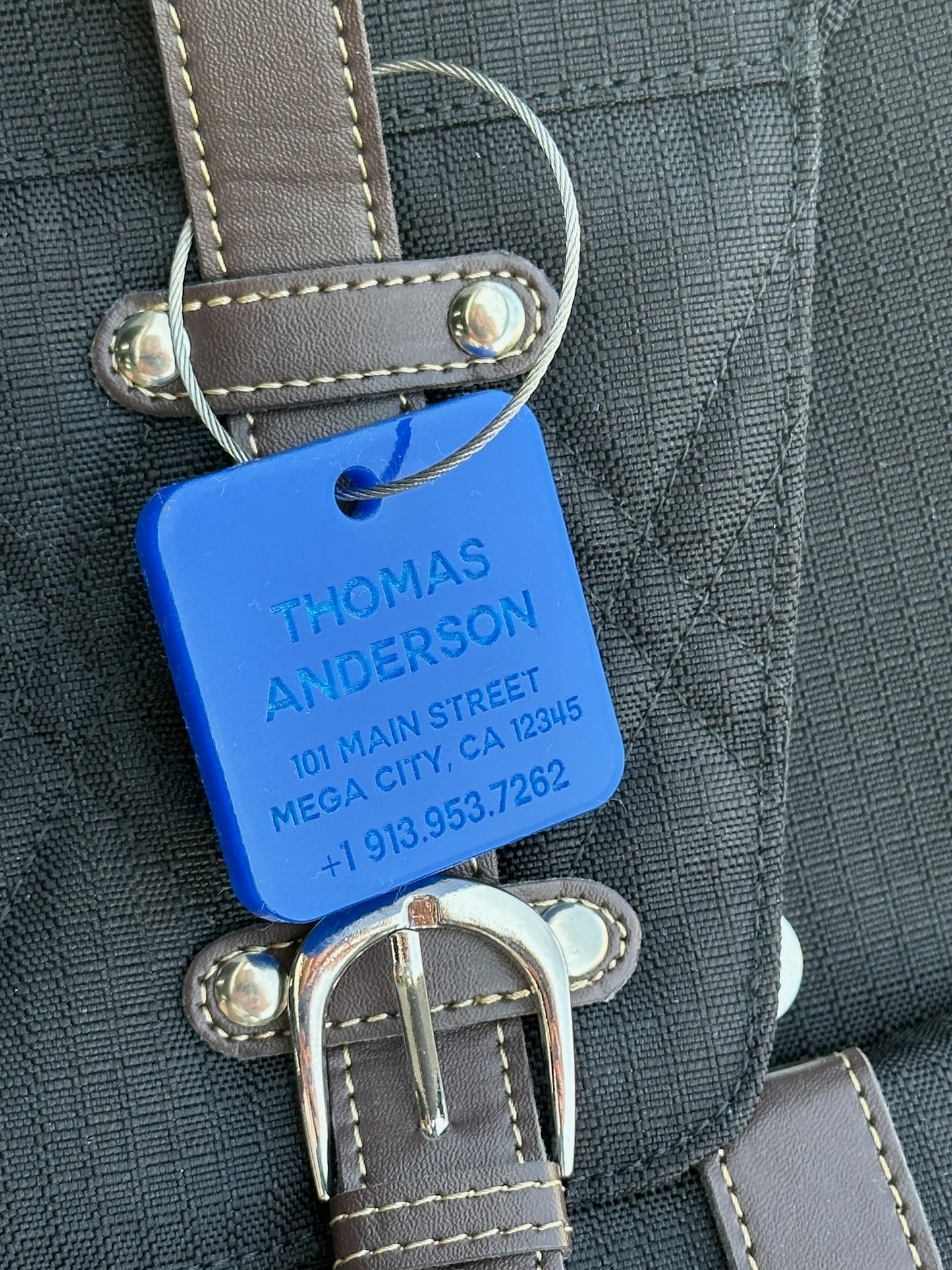 Square 2" x 2"  Personalized Luggage/Bag Tag
