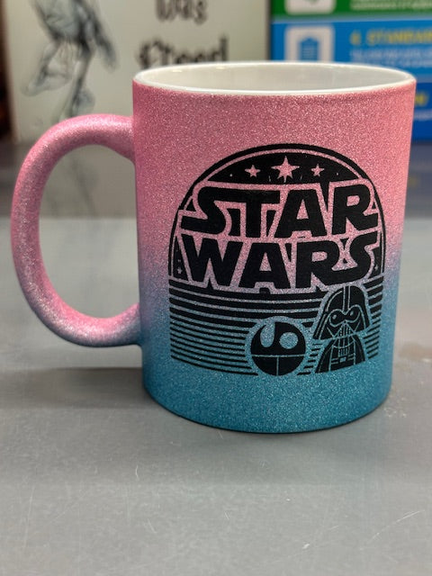 Star Wars - Pink/Blue Glitter Coffee Mug