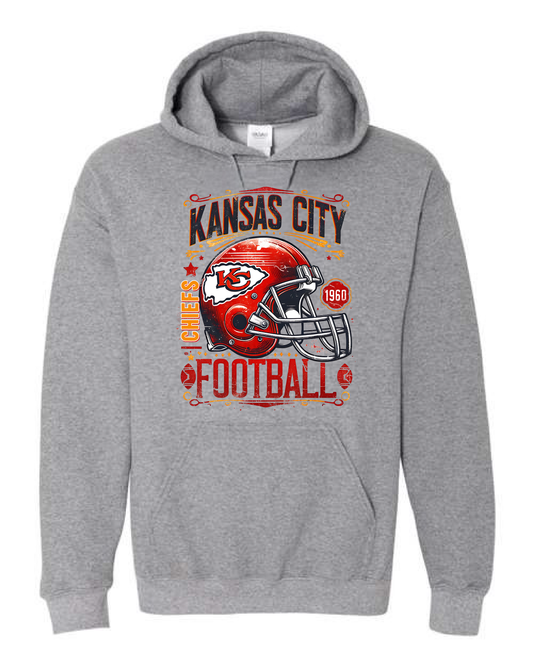 Kansas City Football (Crewneck & Hooded Sweatshirts Available, Youth & Adult Sizes)