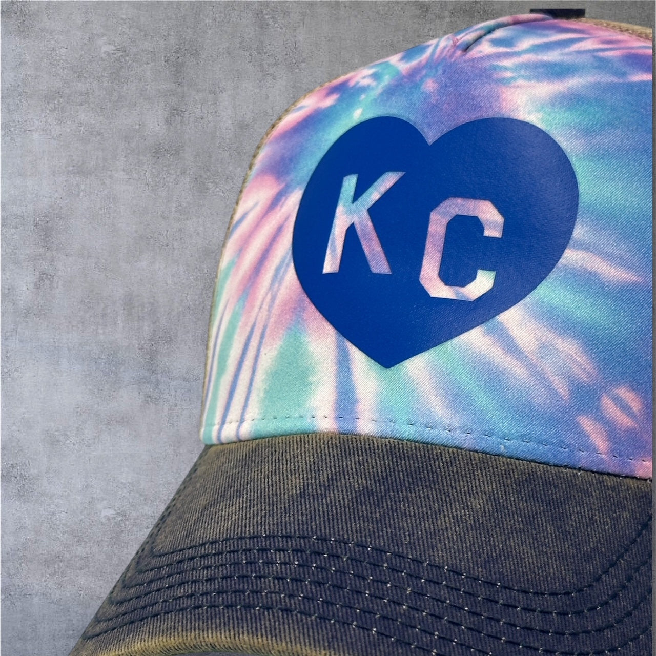 Tie-Dye KC Heart Soft Trucker Hat