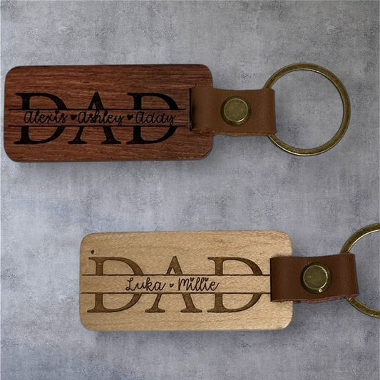 Personalized Engraved Dad Keychain