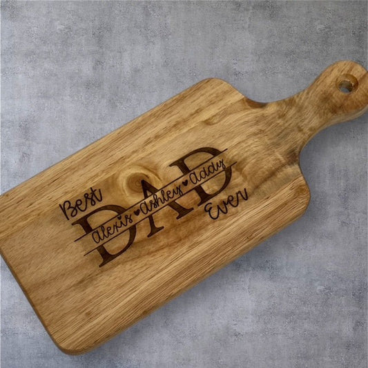 Personalized Best Dad Ever Wood Cutting/Charcuterie Board 13" x 5.5"