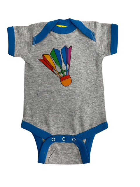 Gray/Blue Rainbow Badminton KC Onesie (Newborn)