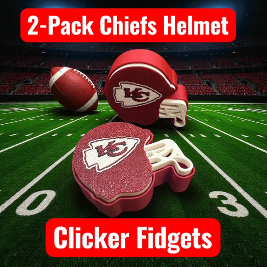 Set of 2 - Chiefs Football Helmet Clicker Fidgets