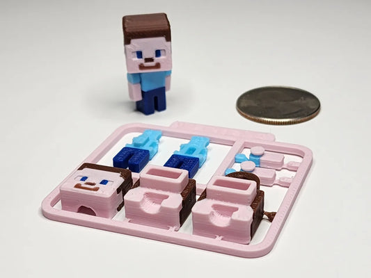 Minecraft Inspired Mini Building Kit Card - Steve