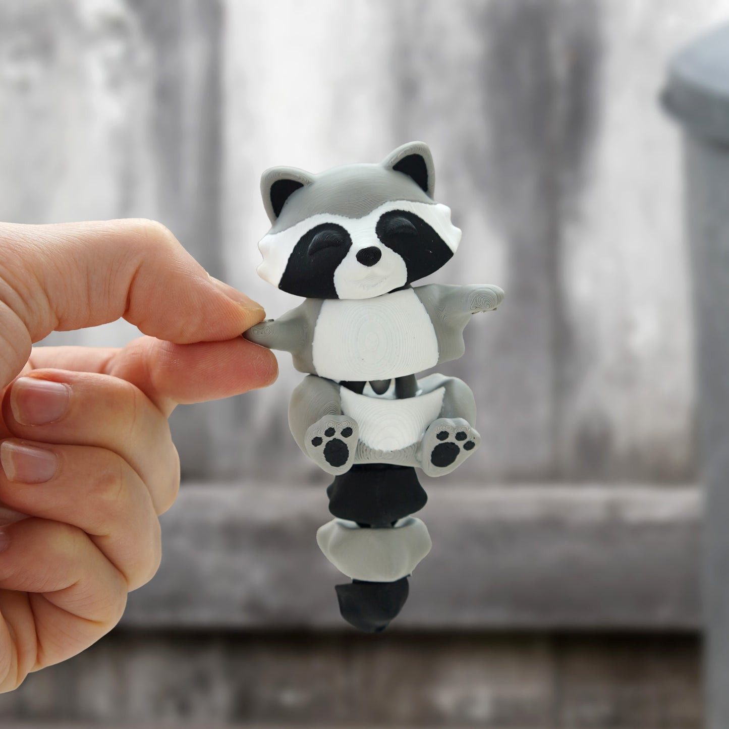 Two Rascally Racoons & Their Trash Can Fidget Set